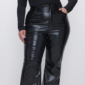 GOOD LEGS FLARE FAUX LEATHER PANTS sz 18
